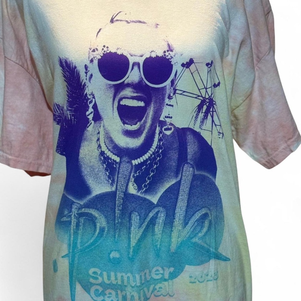 PINK XL 100% Cotton Concert Tour Tee Tye Dye P-P 22” L 25”